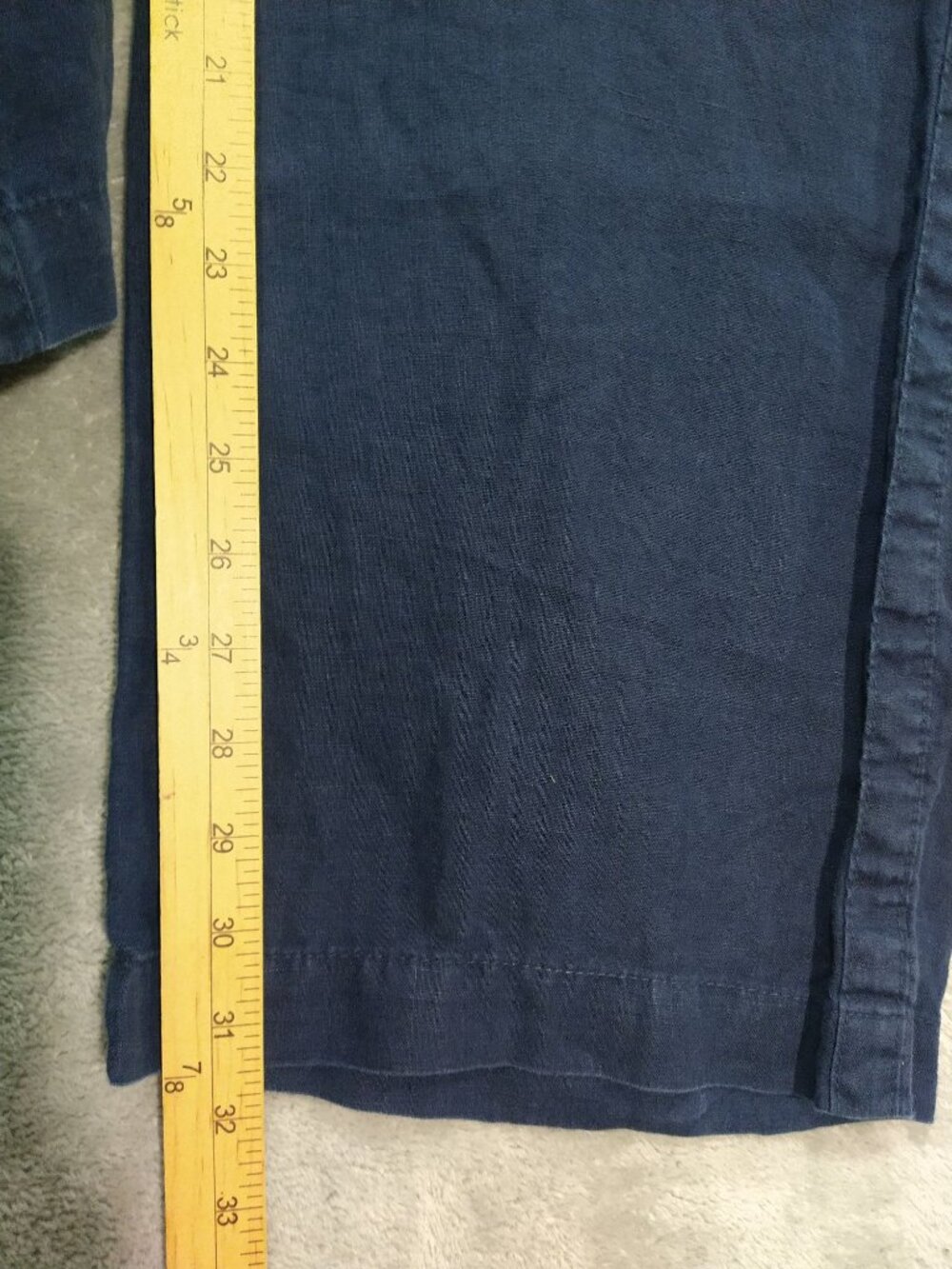 Athleta Cabo Pants Womens 14 Navy Blue Linen Wide Leg Pull On Mid Rise Beachy - Picture 5 of 10